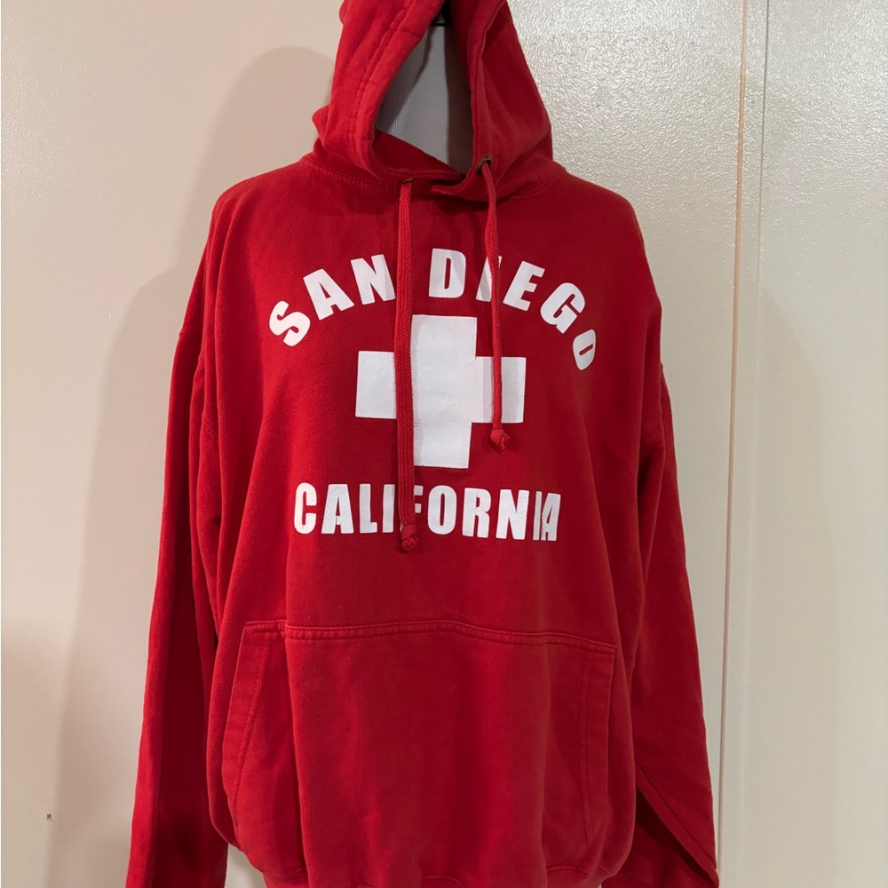 Red San Diego California Kids Hoodie